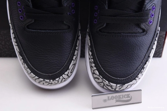 MaikeSneakers 3 Retro Air CT8532-050 Black Court Purple Jordan 0809